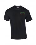 Black Tee Shirt with Embroidered Auto Collision Logo Left Chest